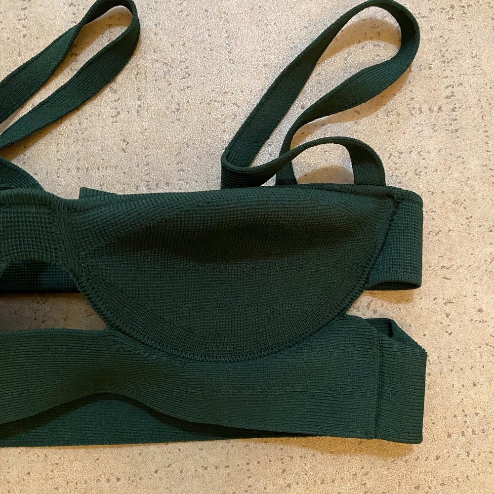 KHAITE Cage Strappy Crop Top Bralette Bustier in Green - Picture 6 of 6